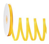 guagchuan Yellow Satin Ribbon 10mmx 96m Ribbon Thin Solid Fabric Ribbons for Gift Wrapping Invitation Floral Hair Balloons Craft Sewing Party Wedding Popsicles Decoration Valentine's Day Bouquet