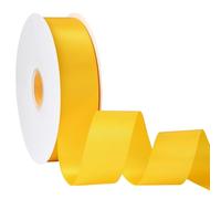 guagchuan Yellow Satin Ribbon 38mmx 91m Ribbon Thin Solid Fabric Ribbons for Gift Wrapping Invitation Floral Hair Balloons Craft Sewing Party Wedding Popsicles Decoration Valentine's Day Bouquet