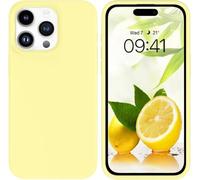 GUAGUA for iPhone 14 Pro Case, Silky-Soft Liquid Silicone Soft Gel Rubber Slim Thin Microfiber Lining Cushion Texture Cover Shockproof Protective Phone Case for iPhone 14 Pro 6.1 Inch, Butter Yellow