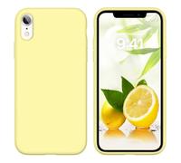 GUAGUA for iPhone XR Case Liquid Silicone Silky Soft Gel Rubber Slim Thin Microfiber Lining Cushion Texture Cover Shockproof Protective Phone Case for iPhone XR 6.1 Inch, Butter Yellow