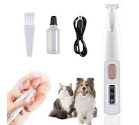 GUAHKUN Dog Clippers, Cat Grooming Shaver Kit with LED Light, Low Noise Dog Paw Trimmer for Thick Heavy Coats, Waterproof Pet Clippers Shaver for Dogs Cats Paws Eyes Ears Face (Set A)