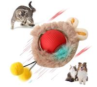 GUAHKUN Interactive Cat Toys Rolling Ball, Cat Toys For Indoor Adult Cats, Automatic Rolling Intelligence Cat Toy Ball, Moving Cat Toy, Active Rolling Ball With Tail For Cats & Dogs Pet (D)