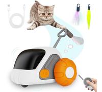 GUAHKUN Interactive Cat Toys With Remote Control, Smart Electric Cat Toys For Indoor Cats, Moving Cat Toy With Led Lights Rechargeable Automatic Cat Toys For Cats & Dogs Pet Ball (B)