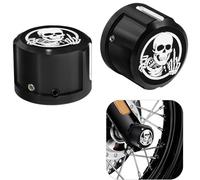 GUAIMI Black Front Axle Nut Covers Caps Compatible with Herley Softail Sportster Dyna Touring Road King Electra Street Glide 2008-2021 -Skeleton Middle Finger
