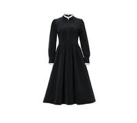 Guaiyumo Womens Victorian Civil War Gown Stand Collar Regency Era Dress Edwardian Gown, X-Large, Black