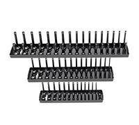 Guajave 3Pcs 90 Sockets Metric/SAE Socket Holder Tray Drive Direct Rail Rack Toolbox
