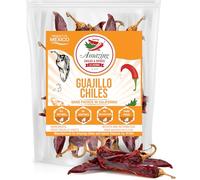 Guajillo Chiles Peppers Dried Whole 5 oz - Natural and Premium. Great For Mexican Recipes Like Mole, Tamales, Salsa, Meats. Mild to Medium Heat, Complex Fruity Flavor. Resealable Bag.…