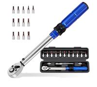 Guakiili 15Pcs Bicycle Torque Wrench Set, 1/4" 2-24Nm Dual Direction Bike Allen Key Tool Socket Preset Type Spanner Pro Repair Kit