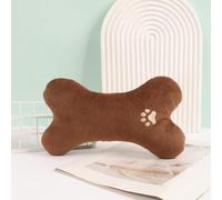 GUAKK Bone Shaped Dog Cushion, Soft Plush Pet Pillow for Small Dogs Puppies Cats, Donut Calming Neck Pillow, Relief Sleep Cushion (Brown,22.5 * 14.5 * 4.5cm)