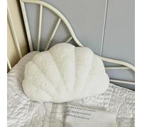 GUAKK Seashell Throw Pillow Soft Plush Ocean-Themed Cushion for Sofa & Bed, 3D Shell Shaped Decorative Pillow with PP Cotton Filling, Coastal Aesthetic Home Decor for Living Room & Bedroom (white)