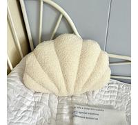 GUAKK Seashell Throw Pillow Soft Plush Ocean-Themed Cushion for Sofa & Bed, 3D Shell Shaped Decorative Pillow with PP Cotton Filling, Coastal Aesthetic Home Decor for Living Room & Bedroom (beige)