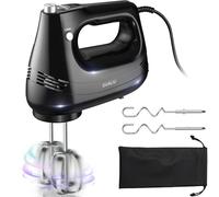 GUALIU Electric Hand Mixer with 304 Stainless Steel Whisk, Dough Hook, Handheld Mixer for Baking Cakes, Eggs, Cream Food Mixers. Turbo Boost/5 Speed Kitchen Blender kitchen Mixer