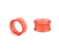 Gualiy 2 PCS 00 Gauges for Women, Acrylic Ear Plugs Earrings Red Double Flared Men Tunnels 10mm