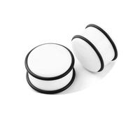 Gualiy 2 PCS Acrylic Ear Gauges 12mm, Ear Plugs Earrings Round Shape Tunnels for Women Men, White