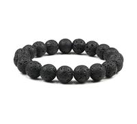 Gualiy Beaded Bracelet, 10MM Lava Rock Stone Bracelet for Women Men Elastic 19CM