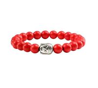 Gualiy Beaded Bracelet, Red Turquoise Bracelet with Buddha's Head for Women Men