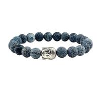 Gualiy Beaded Bracelets, Dark Blue Stone Bracelet with Buddha's Head for Women Men