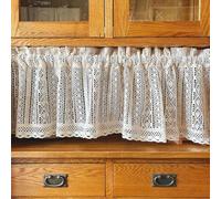 Gualiy Cafe Kitchen Curtains, Kitchen Curtain Under The Sink Hollow Crochet Lace, Beige, W 87" x L 35", 1 Panel