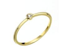 Gualiy Engagement Ring Yellow Gold 18K, WomenSimple Stackable Rings with Topaz Marriage Promise Ring Size I 1/2