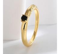 Gualiy Engagement Rings for Women Yellow Gold, 14K Simple Stackable with Agate Marriage Ring Size P 1/2