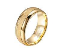 Gualiy Men's Rings Tungsten, 8MM Brushed Ring Beveled Polished Edge Anniversary Wedding Band Size L 1/2-Z