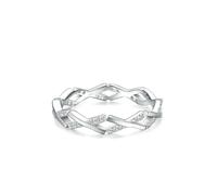 Gualiy Platinum Anniversary Rings for Women, Promise Infinity Ring with Moissanite Wedding Rings Size J 1/2