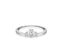 Gualiy Platinum Anniversary Rings for Women, Wedding Ring Simple Crown with 0.25ct Moissanite Marriage Promise Rings Size T 1/2