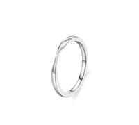 Gualiy Platinum Engagement Ring, Wedding Stackable Ring Simple Mobius Marriage Promise Rings for Women Size R 1/2