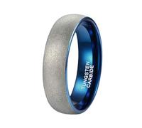 Gualiy Silver Tungsten Engagement Rings for Men, 6MM Brushed Ring Bicolor Womens Wedding Band Comfort Fit Size R 1/2