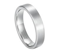 Gualiy Silver Tungsten Promise Ring, 3MM Ring Matte Finished Wedding Band Men Comfort Fit Size V 1/2