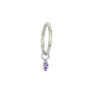 Gualiy Titanium Nose Rings 16 Gauge, Silver Nose Ring Hoop with Marquise Shape Purple Cubic Zirconia Pendant Septum Piercing Jewelry Cartilage Helix Tragus Earring For Women Men