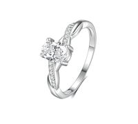 Gualiy Wedding Band Womens White Gold, 18K Promise Mobius Ring with 1ct Oval Moissanite Engagement Rings Size V 1/2