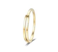 Gualiy Wedding Ring for Women Yellow Gold 18K, Simple Hollow Band Engagement Marriage Rings Size W 1/2