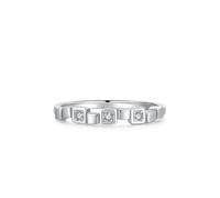 Gualiy Wedding Rings Platinum, Promise Simple Ring with Lab Created Diamond Engagement Marriage Rings for Women Size P 1/2