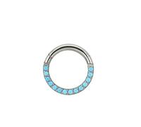 Gualiy Women Nose Rings Titanium, 16G Silver Nose Ring Hoop Cubic Zirconia and Turquoise Circle Nostril Piercings Jewelry