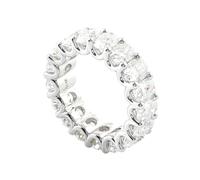 Gualiy Women Ring 18K White Gold, with Oval Shape Moissanite Anniversary Wedding Rings Size U 1/2