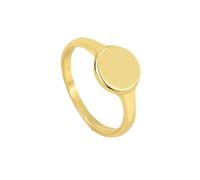 Gualiy Yellow Gold Engagement Rings for Women 9K, Simple Round Shape Marriage Promise Rings Size M 1/2