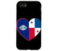 Guam and Panama Flags: Heart Shaped Unity Case for iPhone SE (2020) / 7/8