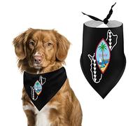 Guam Flag Seal Dog Bandanas Triangle Dog Bibs Cute Pet Scarf Kerchief for Small Medium Large Pet