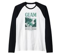 Guam Island Strong & Always Rising Since 1898 Tropical Pride Raglan Baseball Tee