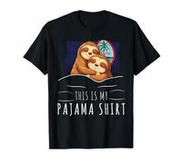 Guamanian Flag Pajama Sleeping Sloth Sleepover Guam T-Shirt