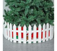 GUAN 4 pcs White Plastic Picket Fence,Plastic Picket Fence for Christmas Tree Wedding Party Decoration Holiday Office Home Wedding Party Decor(One Pack is 100cm in Total) (01)