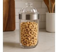 Guan Large Silver Acrylic Storage Jar