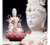 Guan Yin Statue Quan Yin Statue Buddhist Avalokiteshvara Kuanyin / Buddhism Statue on Lotus -Best Chinese Feng Shui Gifts (12 inchs)