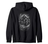 Guan Yu Chinese God Thunder and Cloud Throne Zip Hoodie