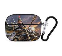 Guan Yu Rides A Motorcycle AirPod Pro Case, Anti Scratch Hard PC Cover with Keychain, AirPod Pro 2nd/1st Case Accessories for Women Men, Black-Style
