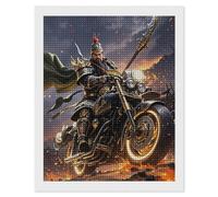Guan Yu Rides A Motorcycle Diamond Painting Kits for Adults Beginners 16x20 Full Drill Diamond Art with DIY Tools Square 5D Diamonds Dots Crafts Gem Art Paint by Diamonds for Home Wall Decor Relaxin