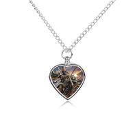 Guan Yu Rides A Motorcycle Pet Cremation Jewelry for Ashes Waterproof Urn Necklace with Filling Kit Heart Pendant Ash Necklace Memorial Keepsake Jewelry Custom Sympathy Gift for Dog Cat Human Ashes