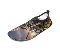 Guan Yu Rides A Motorcycle Water Shoes for Men Women, Lightweight Stretch Swim Shoes with Anti-Slip Rubber Sole, Quick-Dry Aqua Socks for Pool, Beach, Surfing, Style, 5 Women/5 Men