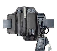 Guanan Multitool Pouch Bag, Waist Bag EDC Belt Loop Holster with Key Holder, 3 Pockets Pen Gear Flashlight Utility Tool Pouch - Black